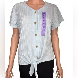 Original Weatherproof Vintage Blue Short Sleeve  Button-Down Shirt XS NWT